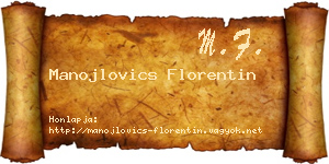 Manojlovics Florentin névjegykártya